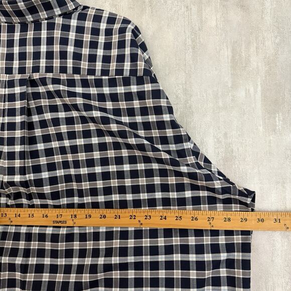 Brooks Brothers Shirt Men’s XXL Blue Plaid Button Front Supima Embroidered Logo - Picture 10 of 12